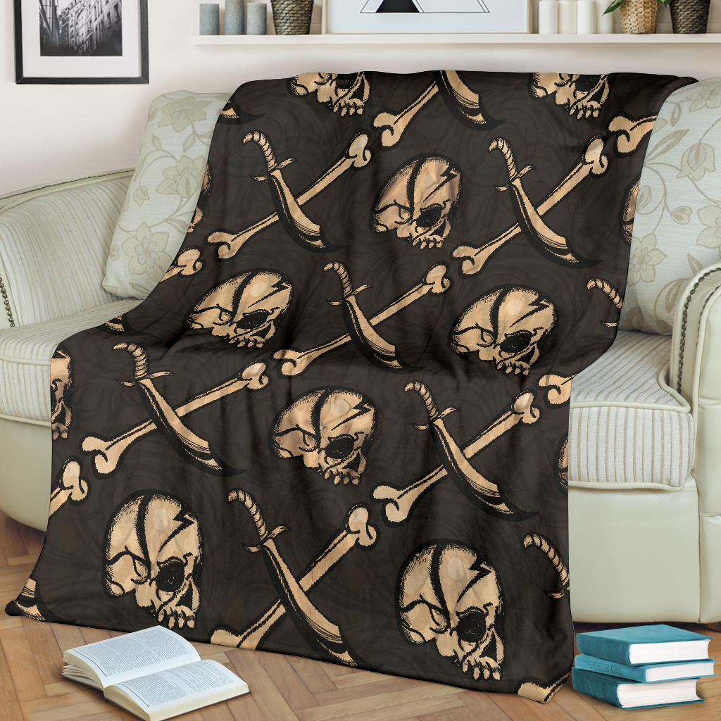 Pirate Pattern Print Design A03 Premium Blanket