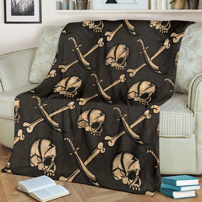 Pirate Pattern Print Design A03 Premium Blanket