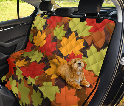 Maple Leaf Pattern Print Design 05 Rear Dog Car Seat Cover Hammock