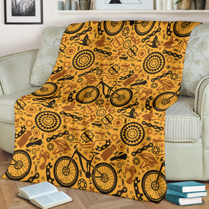 Mountain bike Pattern Print Design 03 Premium Blanket