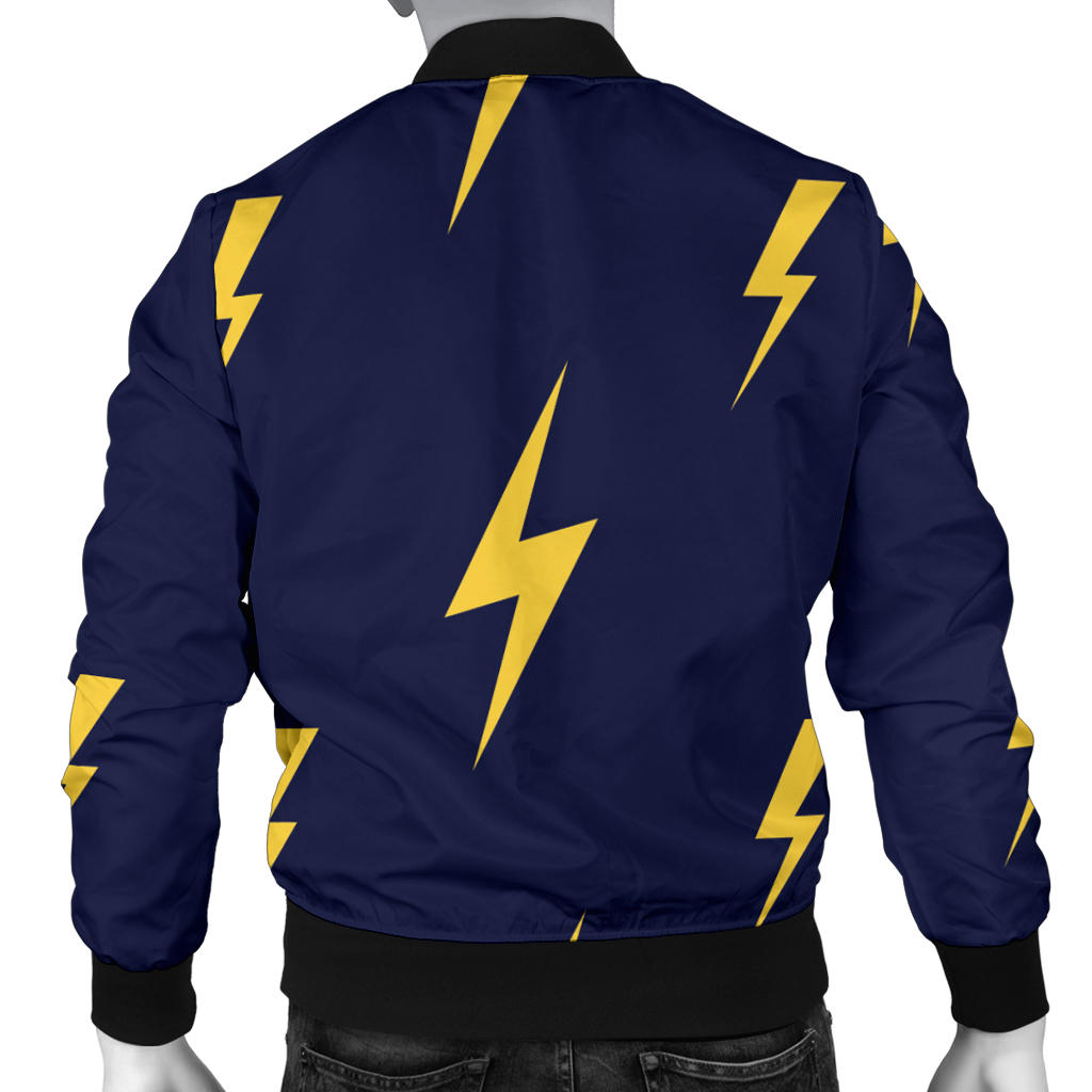 Lightning Thunder Pattern Print Design 03 Men Bomber Jacket
