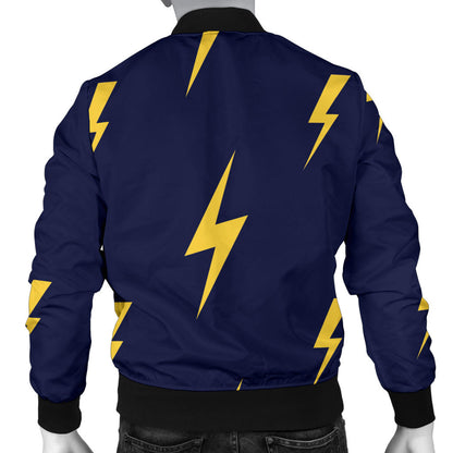 Lightning Thunder Pattern Print Design 03 Men Bomber Jacket