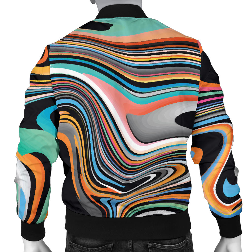 Liquid Pattern Print Design 02 Men Bomber Jacket
