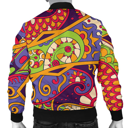 Funky Retro Pattern Print Design A04 Men Bomber Jacket