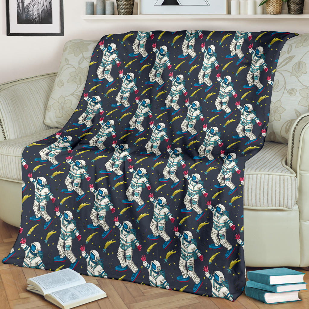 Astronaut Pattern Print Design 04 Premium Blanket