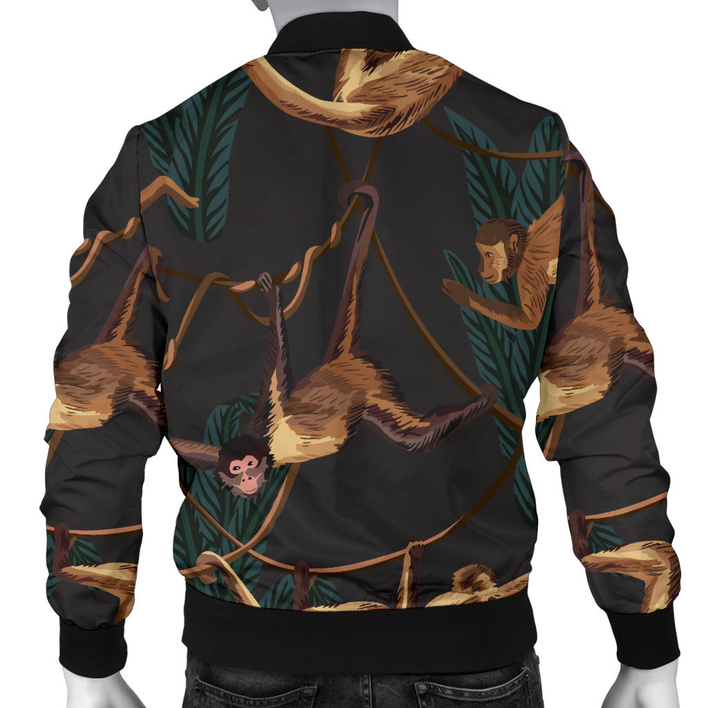 Monkey Pattern Print Design 02 Men Bomber Jacket