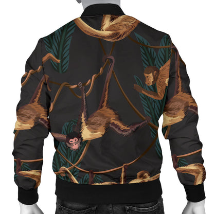 Monkey Pattern Print Design 02 Men Bomber Jacket