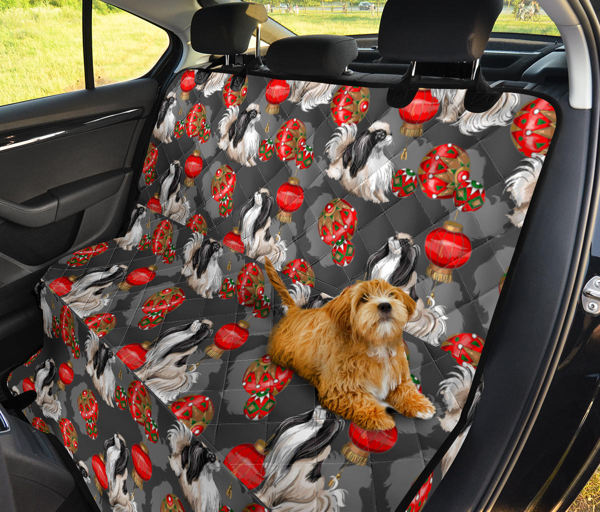 Japanese Chin Pattern Print Design 02 Rear Dog Car Seat Cover Hammock