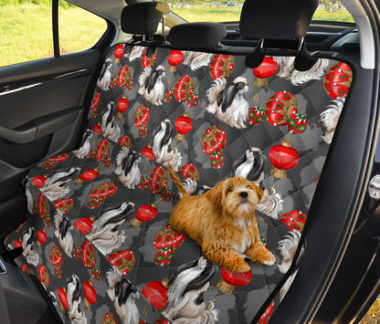 Japanese Chin Pattern Print Design 02 Rear Dog Car Seat Cover Hammock