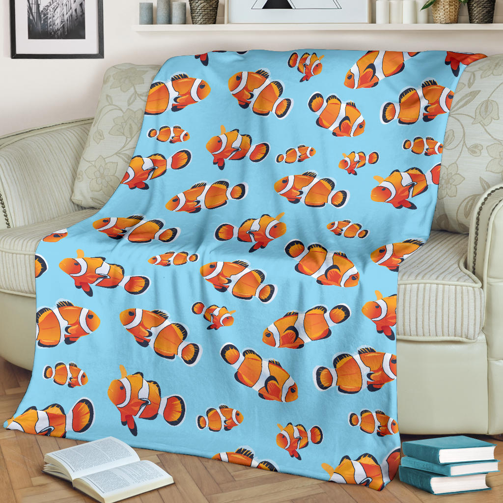 Clownfish Pattern Print Design 01 Premium Blanket