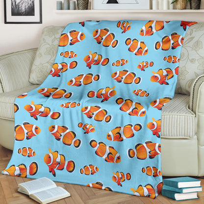Clownfish Pattern Print Design 01 Premium Blanket