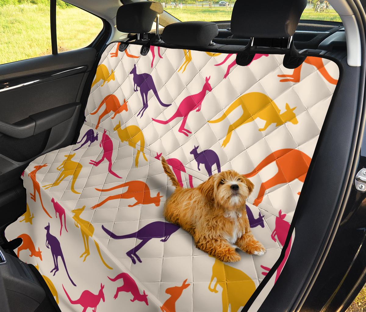 Kangaroos Pattern Print Design 01 Rear Dog Car Seat Cover Hammock