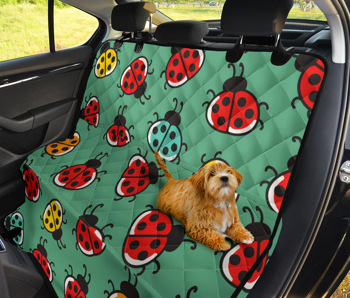 Ladybug Pattern Print Design 02 Rear Dog Car Seat Cover Hammock