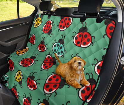 Ladybug Pattern Print Design 02 Rear Dog Car Seat Cover Hammock