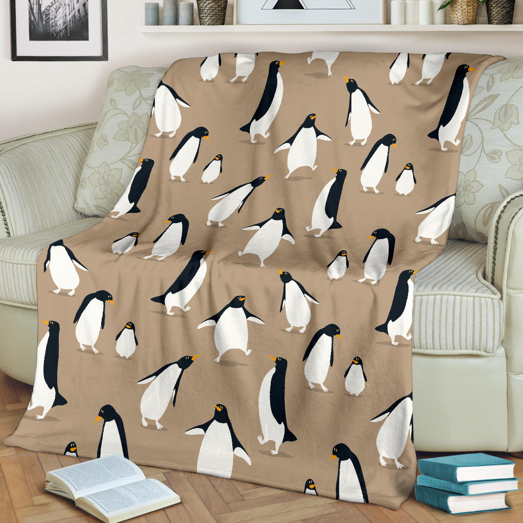 Penguin Pattern Print Design A01 Premium Blanket