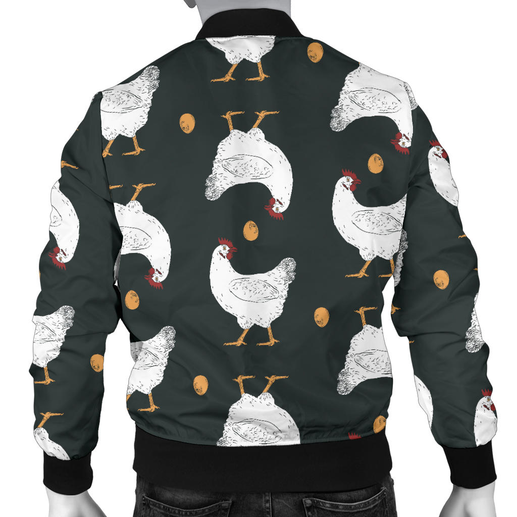 Chicken Pattern Print Design 06 Men Bomber Jacket