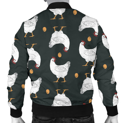 Chicken Pattern Print Design 06 Men Bomber Jacket