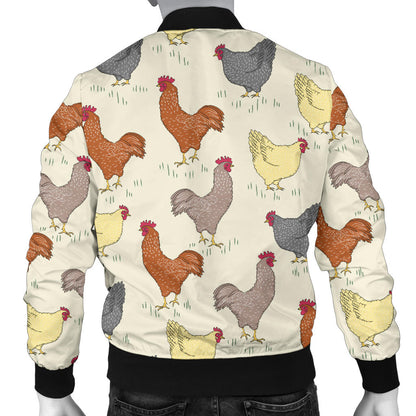 Chicken Pattern Print Design 05 Men Bomber Jacket