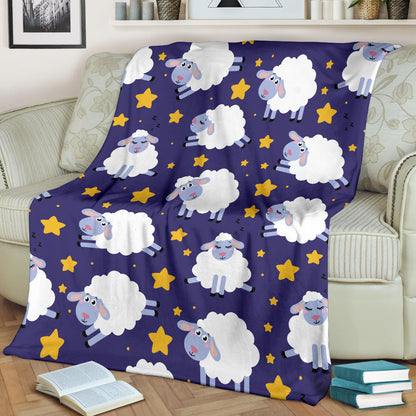 Sheep Pattern Print Design 03 Premium Blanket