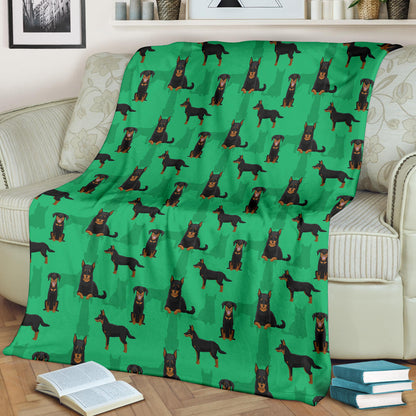 Beauceron Pattern Print Design 01 Premium Blanket