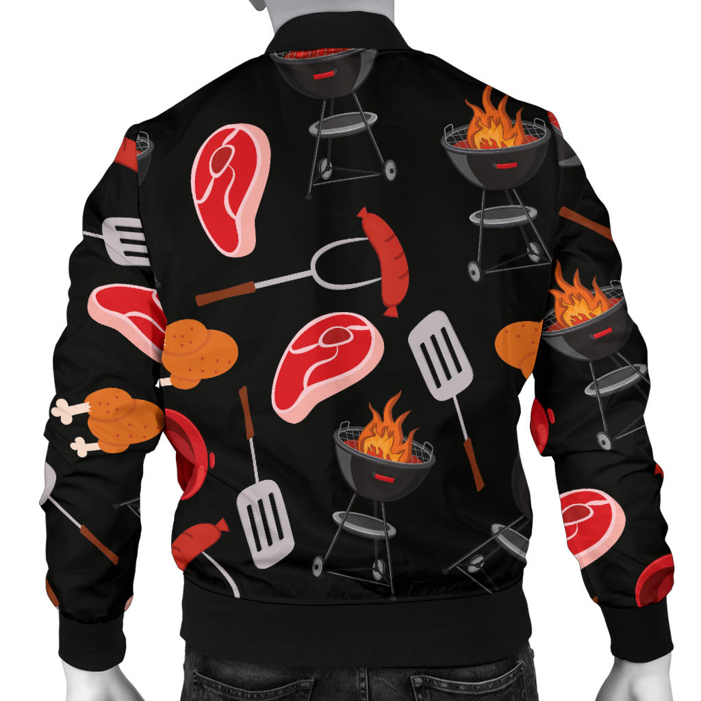 Barbecue Pattern Print Design 04 Men Bomber Jacket