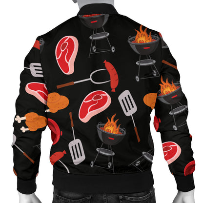 Barbecue Pattern Print Design 04 Men Bomber Jacket