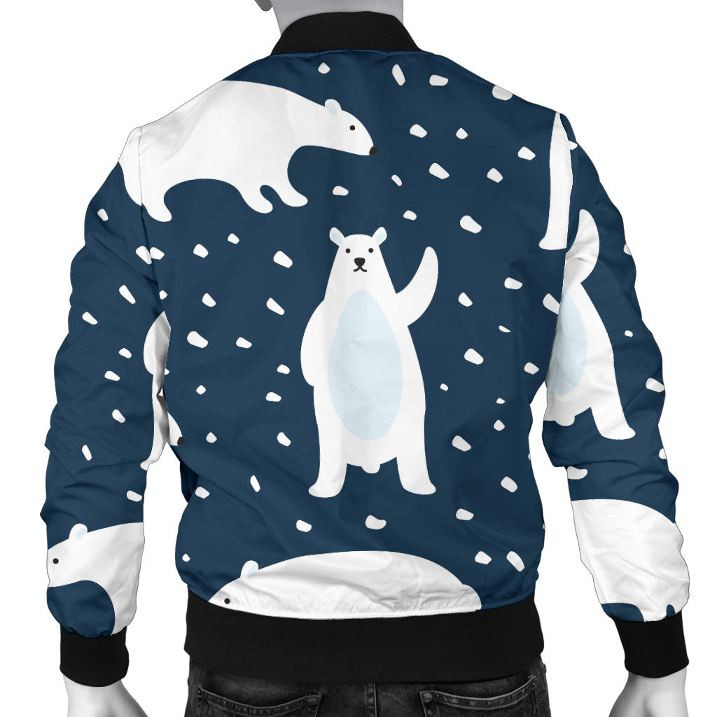 Polar Bear Pattern Print Design A02 Men Bomber Jacket