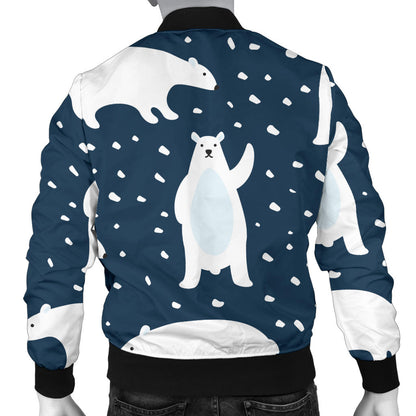 Polar Bear Pattern Print Design A02 Men Bomber Jacket