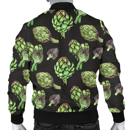 Artichoke Pattern Print Design 02 Men Bomber Jacket
