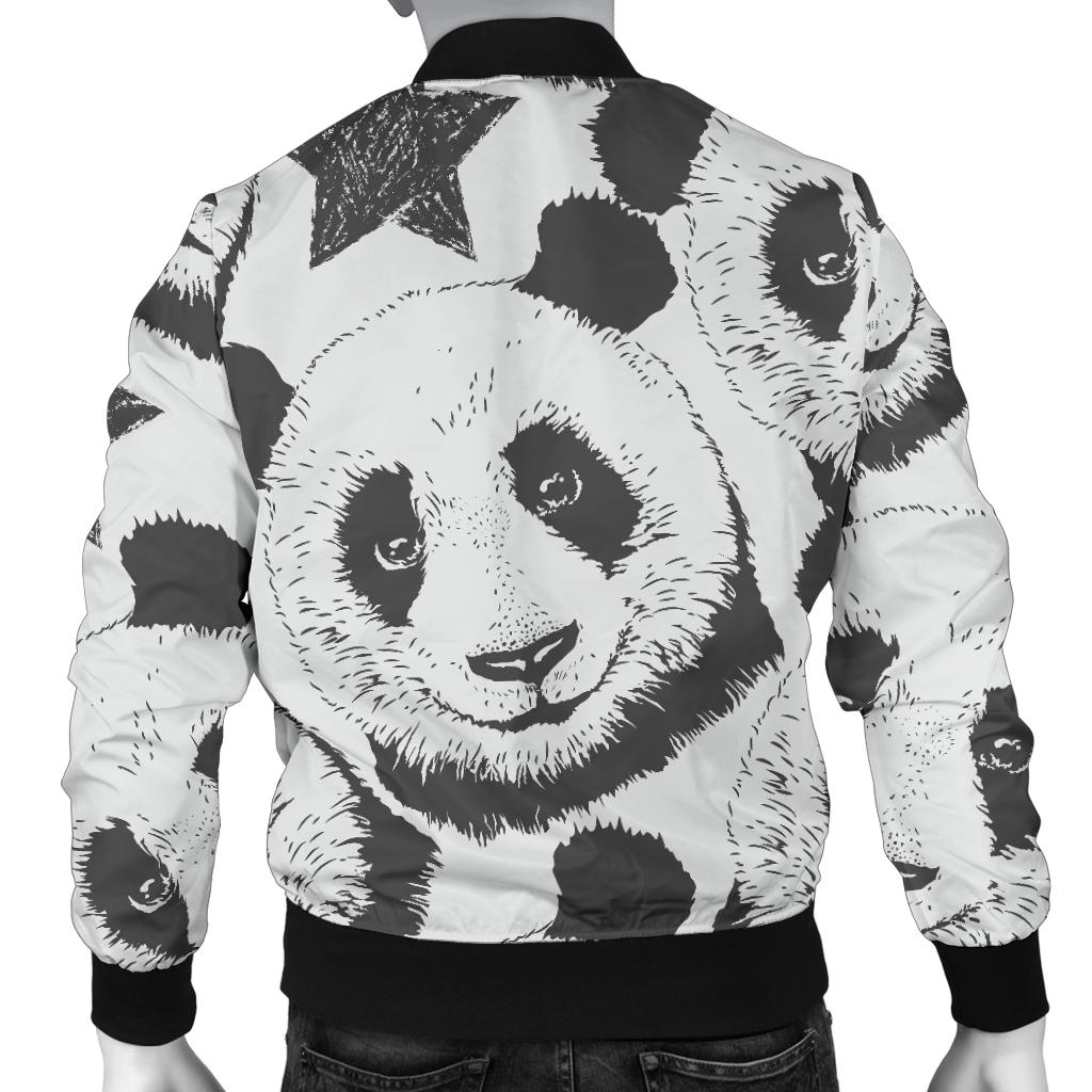 Panda Pattern Print Design A02 Men Bomber Jacket