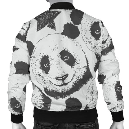 Panda Pattern Print Design A02 Men Bomber Jacket