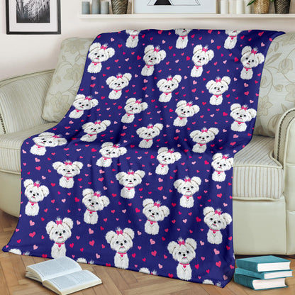 Maltese Pattern Print Design 02 Premium Blanket