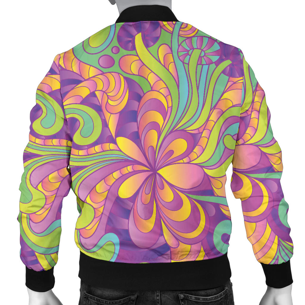 Psychedelic Mushroom Pattern Print Design A05 Men Bomber Jacket