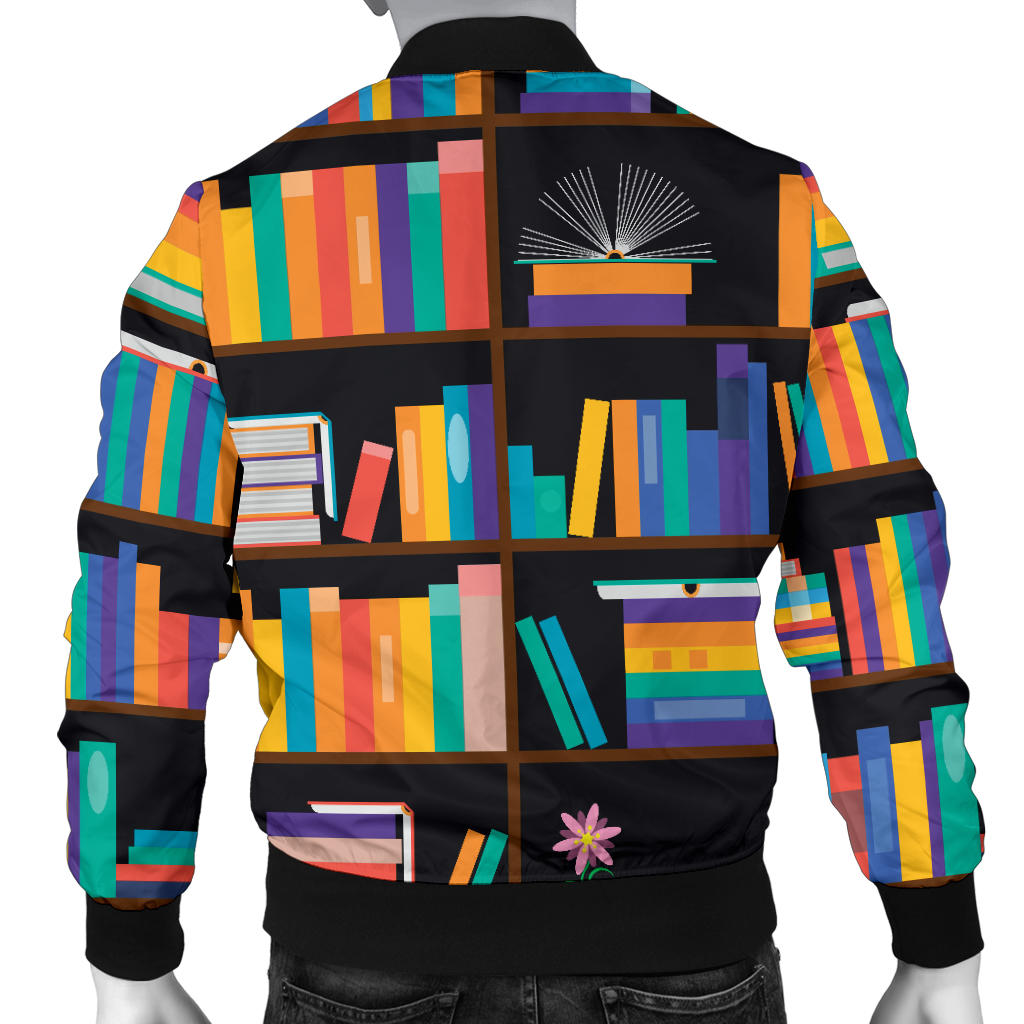 Book Pattern Print Design 05 Men Bomber Jacket