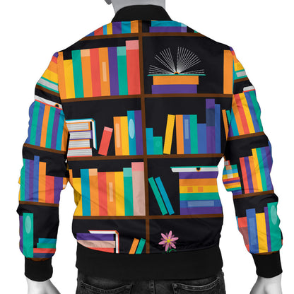 Book Pattern Print Design 05 Men Bomber Jacket