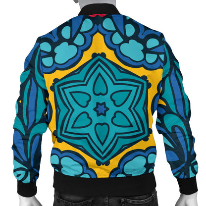Kaleidoscope Pattern Print Design 04 Men Bomber Jacket