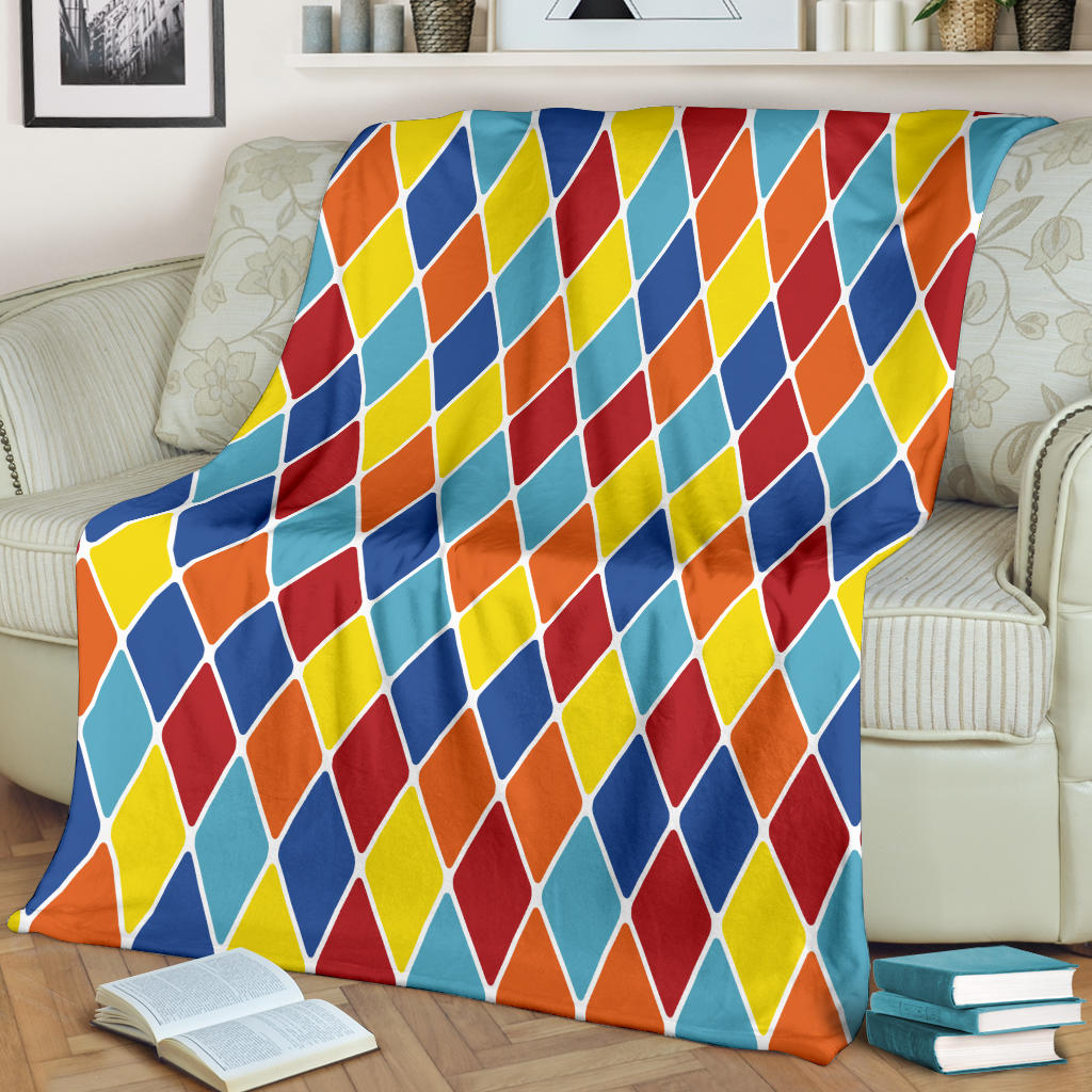 Harlequin Pattern Print Design 01 Premium Blanket