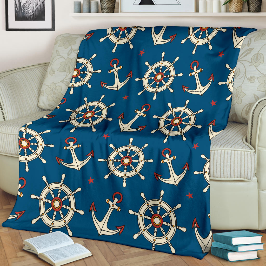 Anchor Pattern Print Design 02 Premium Blanket