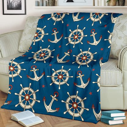 Anchor Pattern Print Design 02 Premium Blanket