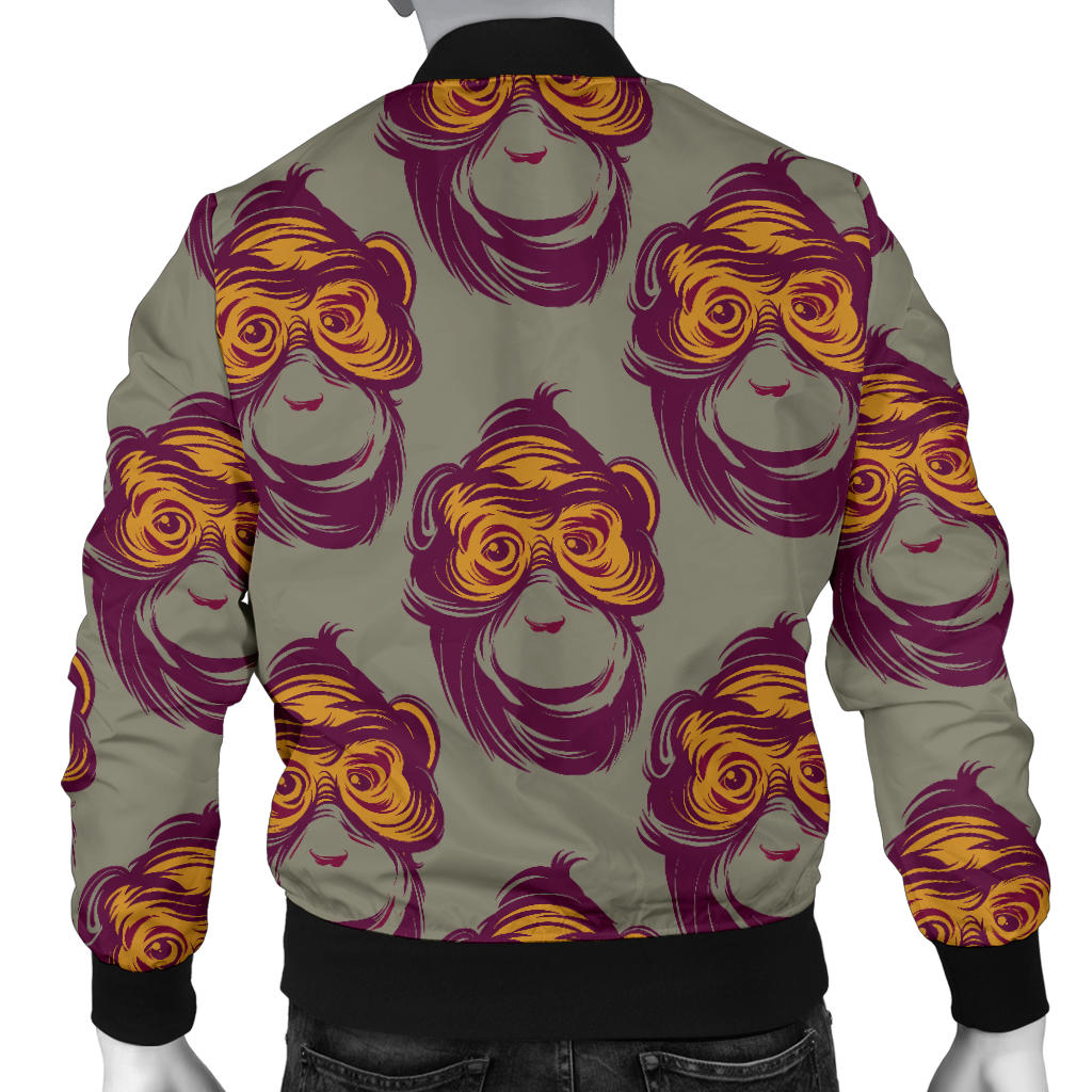Chimpanzee Pattern Print Design 02 Men Bomber Jacket
