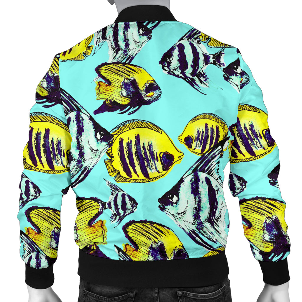 Angelfish Pattern Print Design 02 Men Bomber Jacket