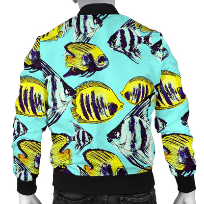 Angelfish Pattern Print Design 02 Men Bomber Jacket