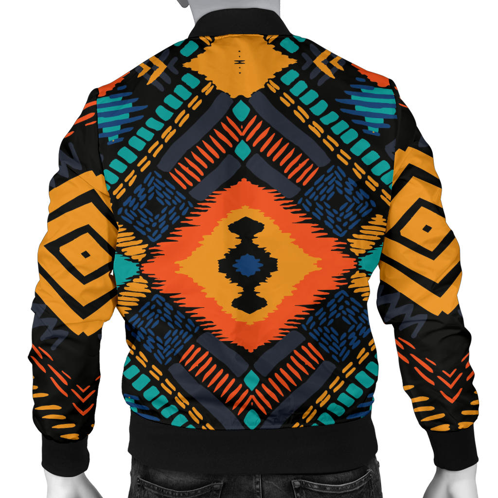 Kente Pattern Print Design 04 Men Bomber Jacket
