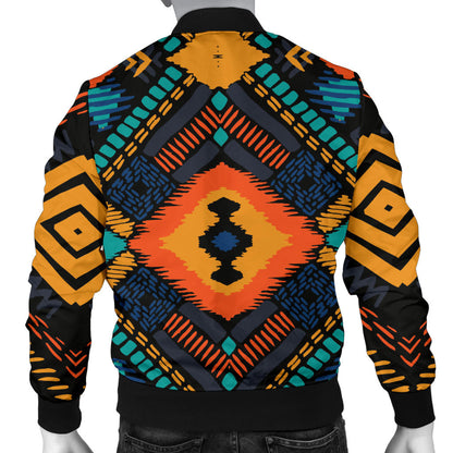 Kente Pattern Print Design 04 Men Bomber Jacket