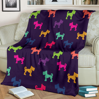 Schnauzers Pattern Print Design A05 Premium Blanket