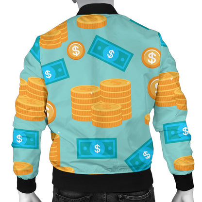 Money Pattern Print Design 03 Men Bomber Jacket