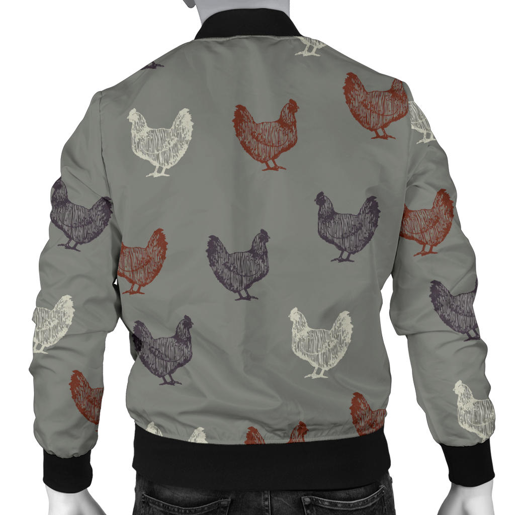 Chicken Pattern Print Design 01 Men Bomber Jacket