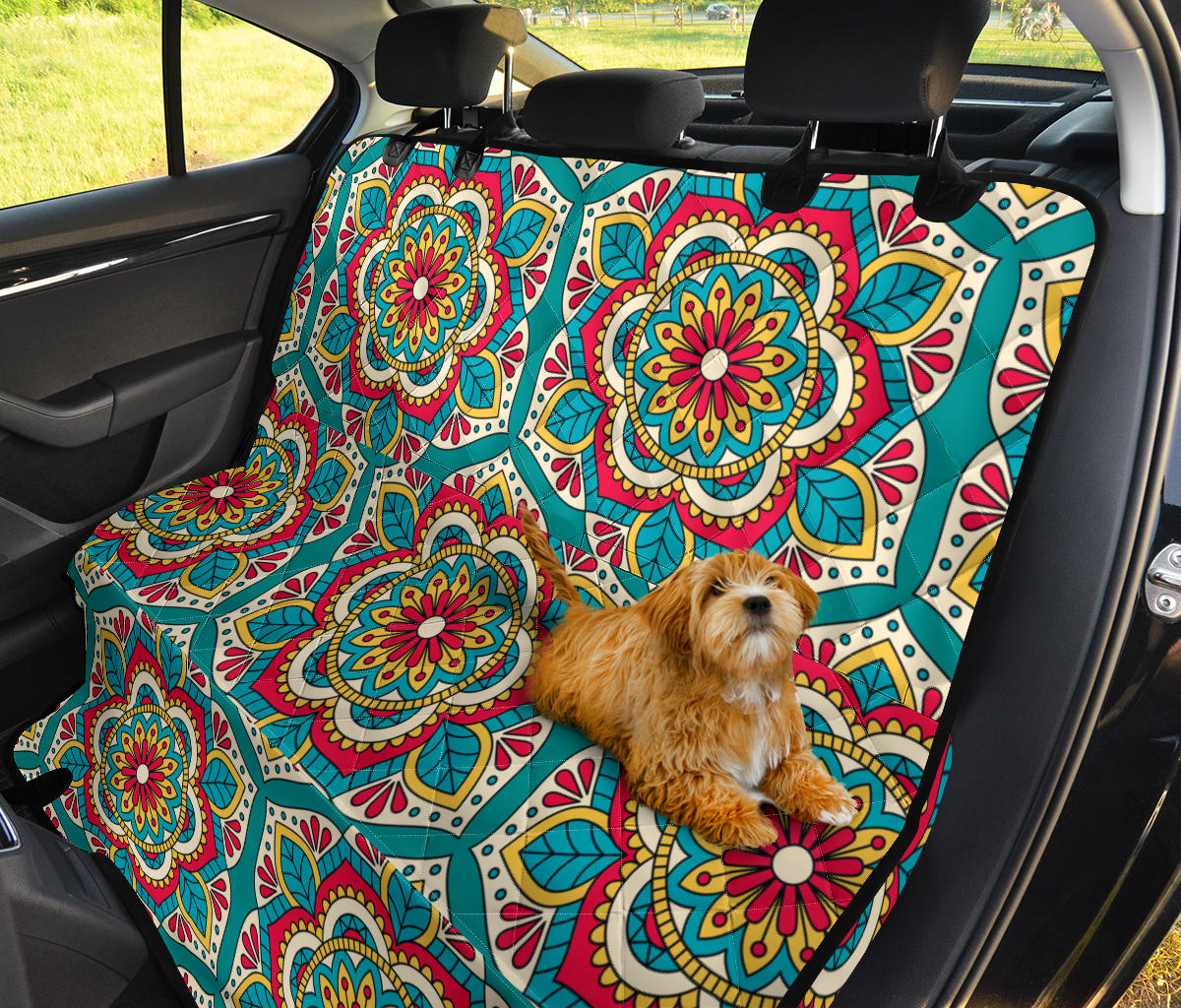 Mandala Pattern Print Design 03 Rear Dog Car Seat Cover Hammock