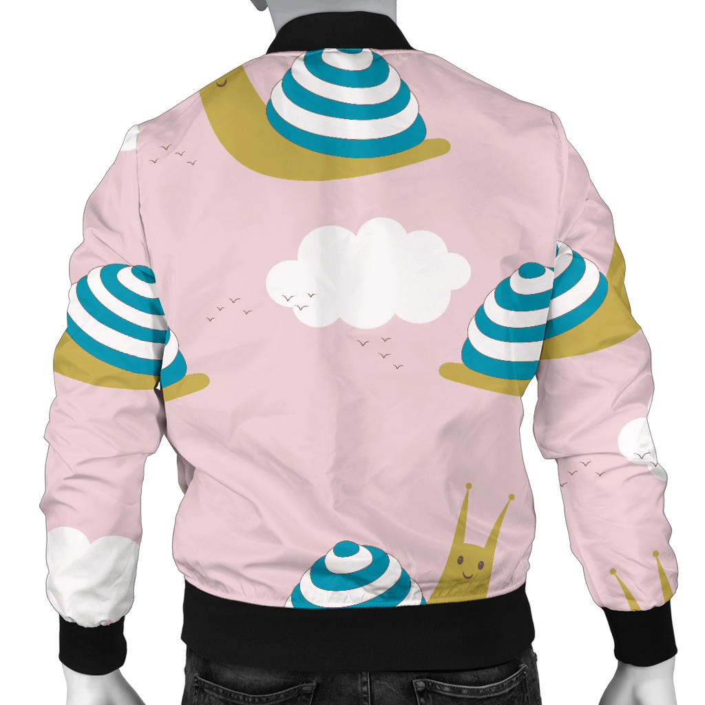 Snail Pattern Print Design 02 Men Bomber Jacket