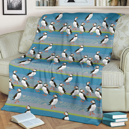Puffin Pattern Print Design A01 Premium Blanket